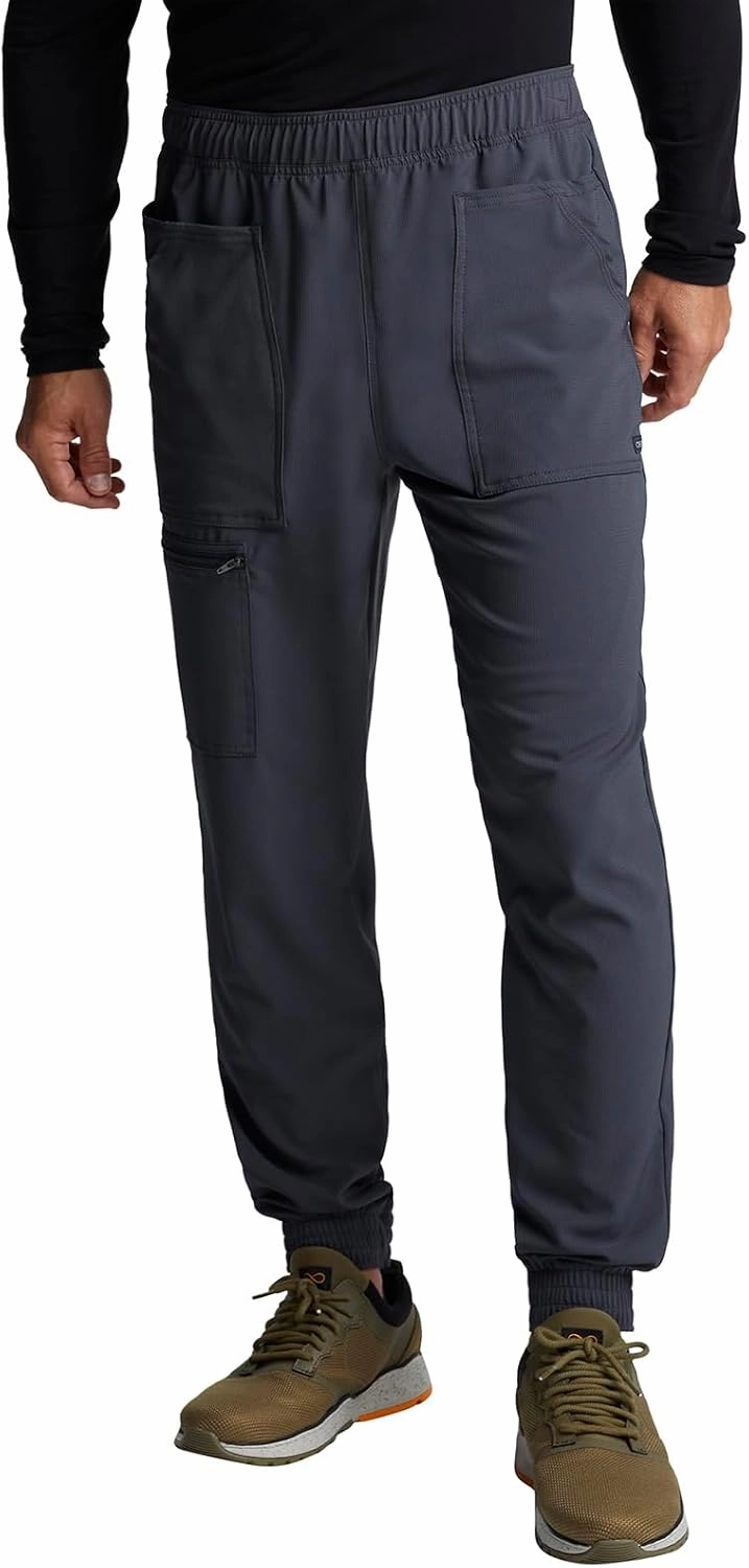 Cherokee Men's Mid Rise Pull-on Jogger Scrubs Pant