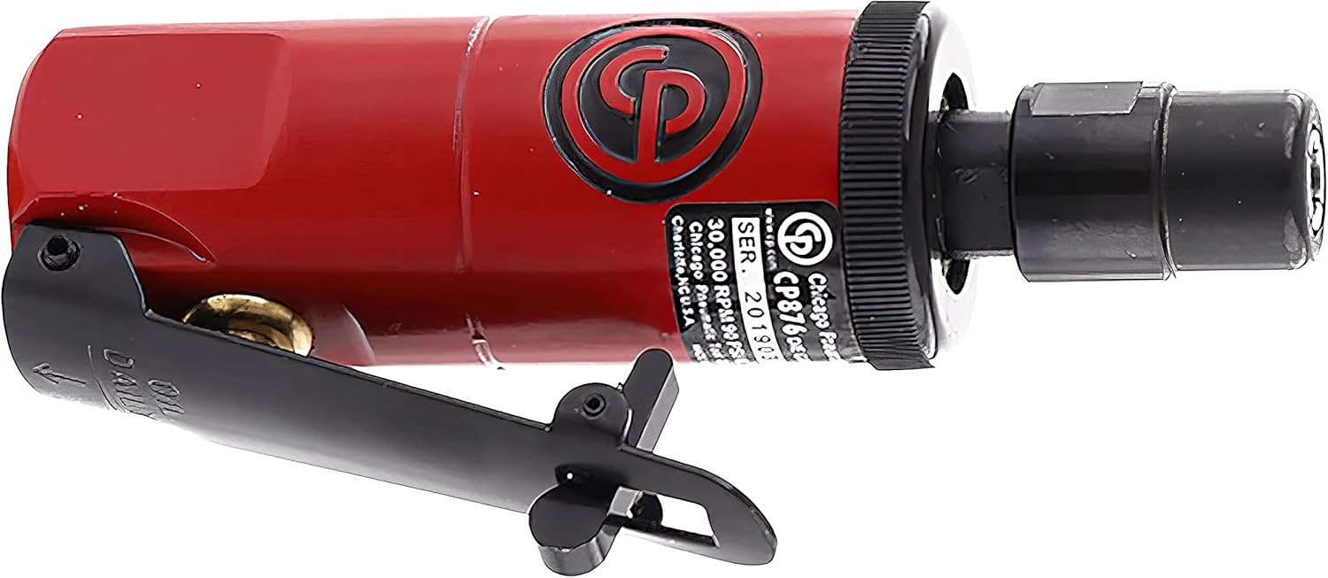 Chicago Pneumatic CP876 - Air Die Grinder Tool, Welder, Woodworking, Automotive Car Detailing, Stainless Steel Polisher, Heavy Duty, Straight, 1/4 Inch (6 mm), 0.3 HP / 220 W - 30000 RPM