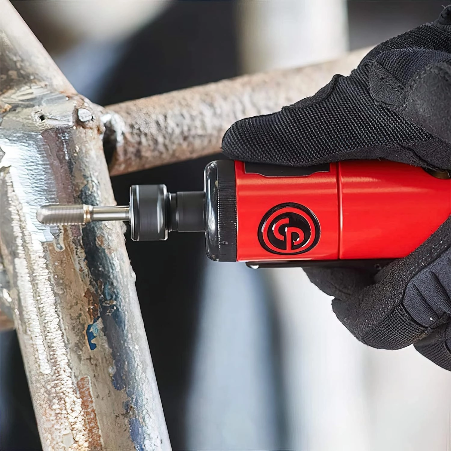 Chicago Pneumatic CP876 - Air Die Grinder Tool, Welder, Woodworking, Automotive Car Detailing, Stainless Steel Polisher, Heavy Duty, Straight, 1/4 Inch (6 mm), 0.3 HP / 220 W - 30000 RPM