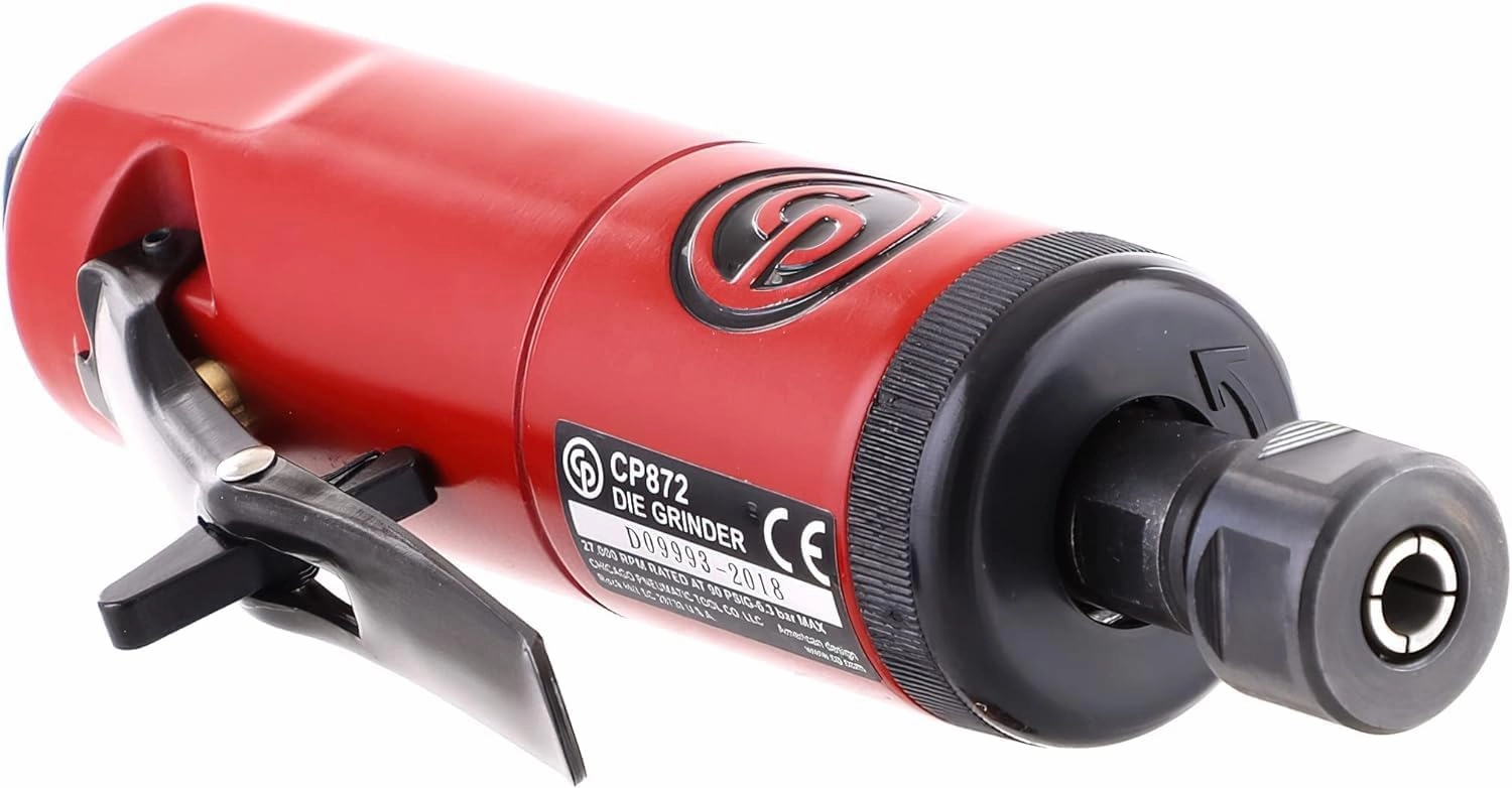 Chicago Pneumatic CP876 - Air Die Grinder Tool, Welder, Woodworking, Automotive Car Detailing, Stainless Steel Polisher, Heavy Duty, Straight, 1/4 Inch (6 mm), 0.3 HP / 220 W - 30000 RPM
