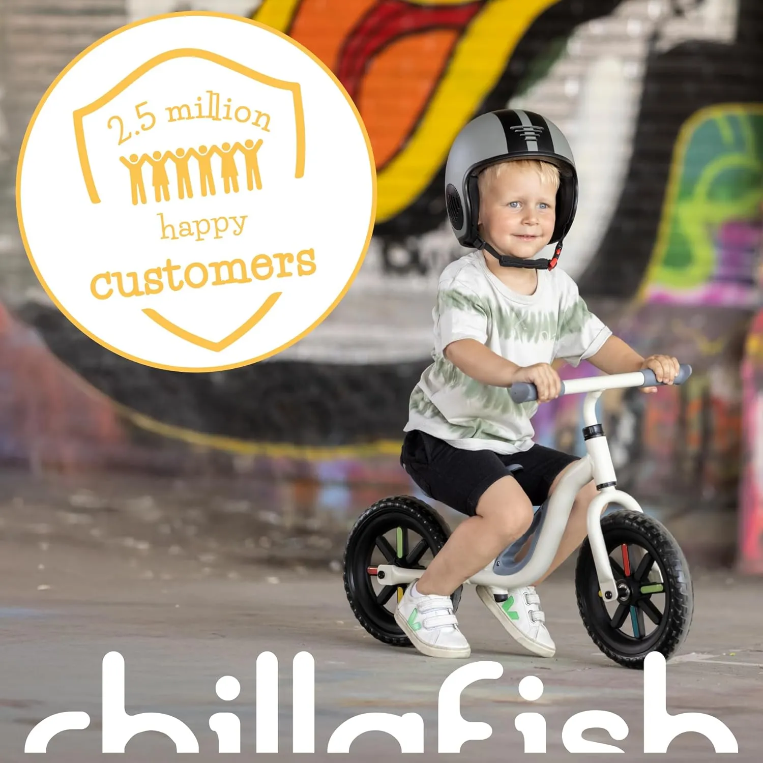 Chillafish Charlie Toddler Balance Bike, Lightweight 10-Inch Bike for Boys & Girls 2 to 4 Years Old, Adjustable Seat, Carry Handle & No-Puncture Tires