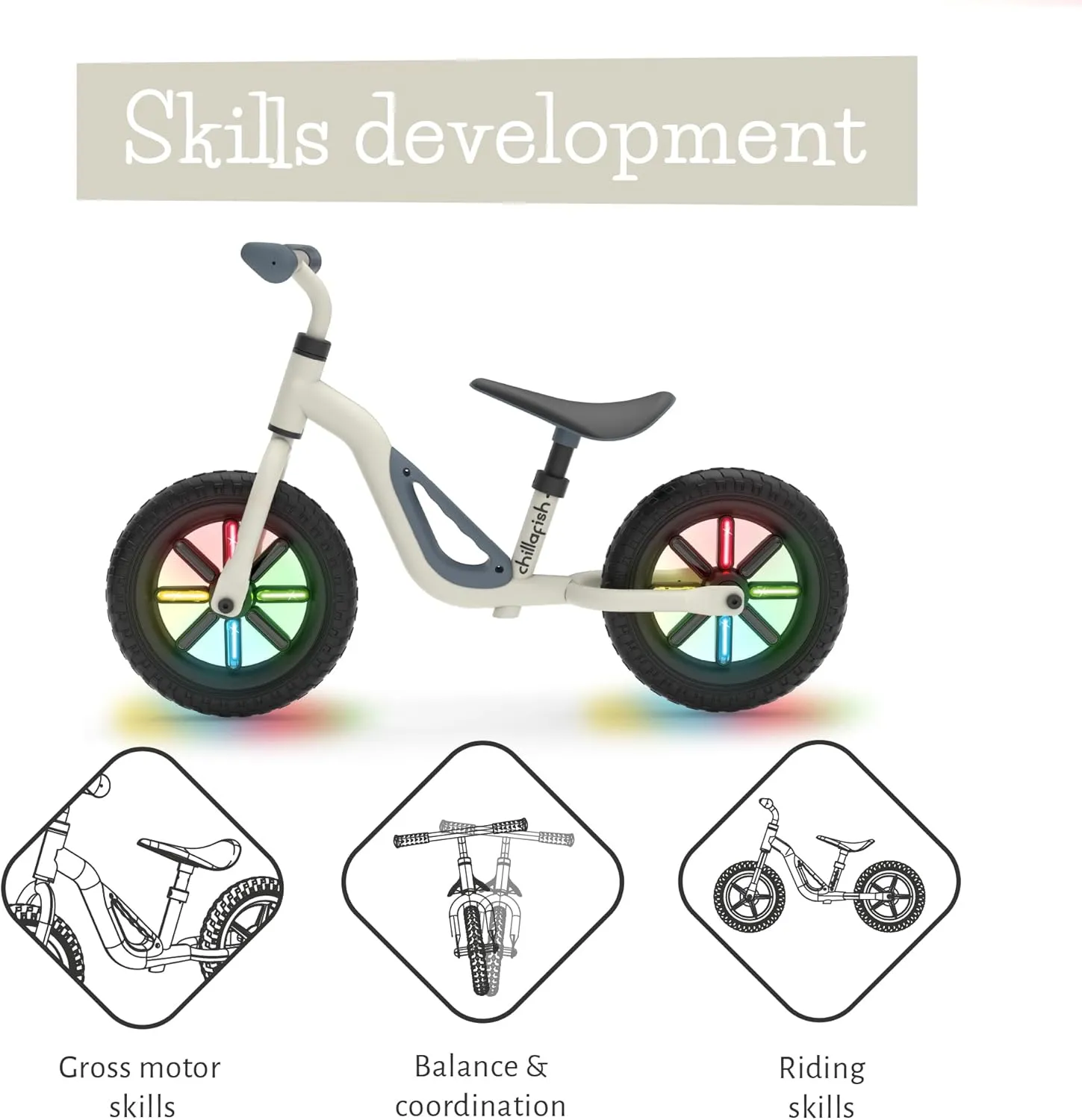 Chillafish Charlie Toddler Balance Bike, Lightweight 10-Inch Bike for Boys & Girls 2 to 4 Years Old, Adjustable Seat, Carry Handle & No-Puncture Tires