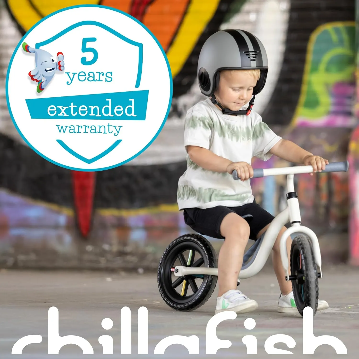 Chillafish Charlie Toddler Balance Bike, Lightweight 10-Inch Bike for Boys & Girls 2 to 4 Years Old, Adjustable Seat, Carry Handle & No-Puncture Tires