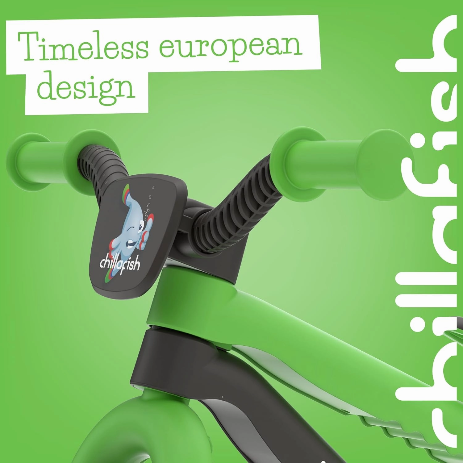 Chillafish Bmxie² Lightweight Balance Bike with Integrated Footrest and Footbrake for Kids Ages 2 to 5 Years, 12-inch Airless Rubberskin Tires, Adjustable Seat Without Tools, Kiwi
