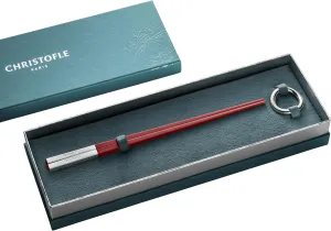 Christofle Uni Silver-Plated Red Chinese Chopsticks & Rest #4222741