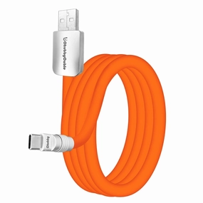 chubbycable Chubby 2.0 Fast Charging Cable Durable Soft Silicone USB C Cable 240W Extra Thick Phone Charger Cord Data Transfer Cord, Orange, USB-A to Type-C, 9.8 FT