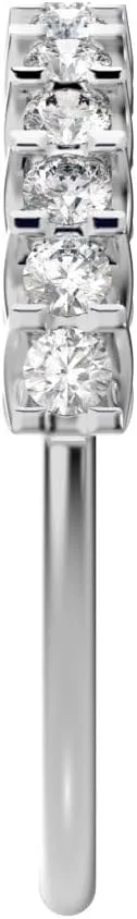 Clara Pucci 0.39 Ct Round Cut Diamond Dainty Minimalist Stackable Half Eternity Light Simple Solid 14K White Gold Everyday Womens Wedding Band Ring