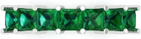 Clara Pucci 2.03 ct Brilliant Princess Cut Simulated Emerald 18K White Gold Engagement Wedding Eternity Band SZ 6.75