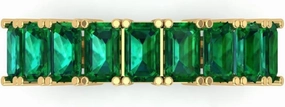 Clara Pucci 2.61 ct Brilliant Emerald Cut Simulated Emerald 18K Yellow Gold Engagement Wedding Eternity Band SZ 6.75