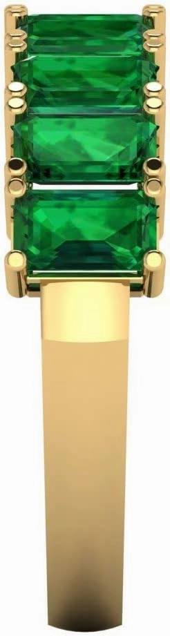 Clara Pucci 2.61 ct Brilliant Emerald Cut Simulated Emerald 18K Yellow Gold Engagement Wedding Eternity Band SZ 6.75