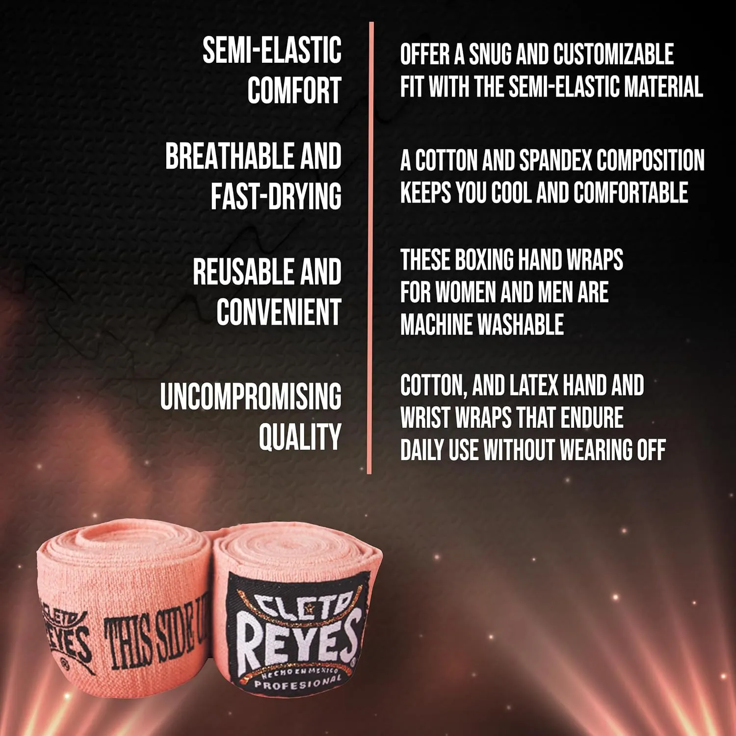 CLETO REYES Compression Hand Wraps for Boxing Gloves, Stretchy Breathable, MMA, Kickboxing, Muay Thai, Workout Equipment