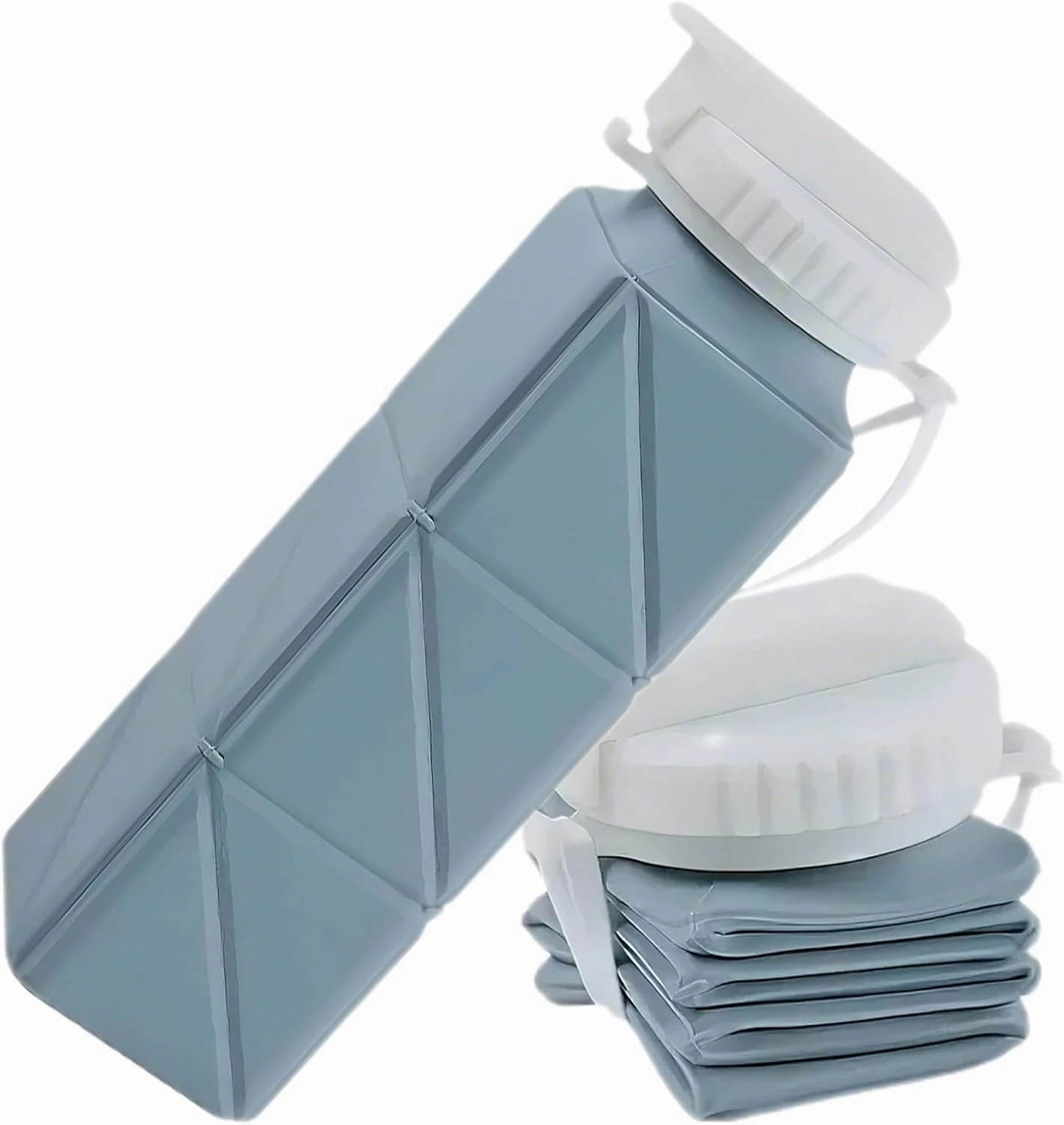 Collapsible Water Bottle, Silicone Foldable Water Bottle Cup with Straw, Leak-Proof Portable Water Bottles 620ml Travel Lightweight Water Cups(6)
