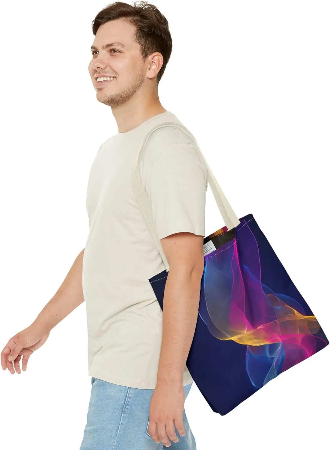 Colorful Abstract Tote Bag, Stylish Shopping Bag, Reusable Groceries Bag, Beach Day Tote, Art-Inspired Handbag