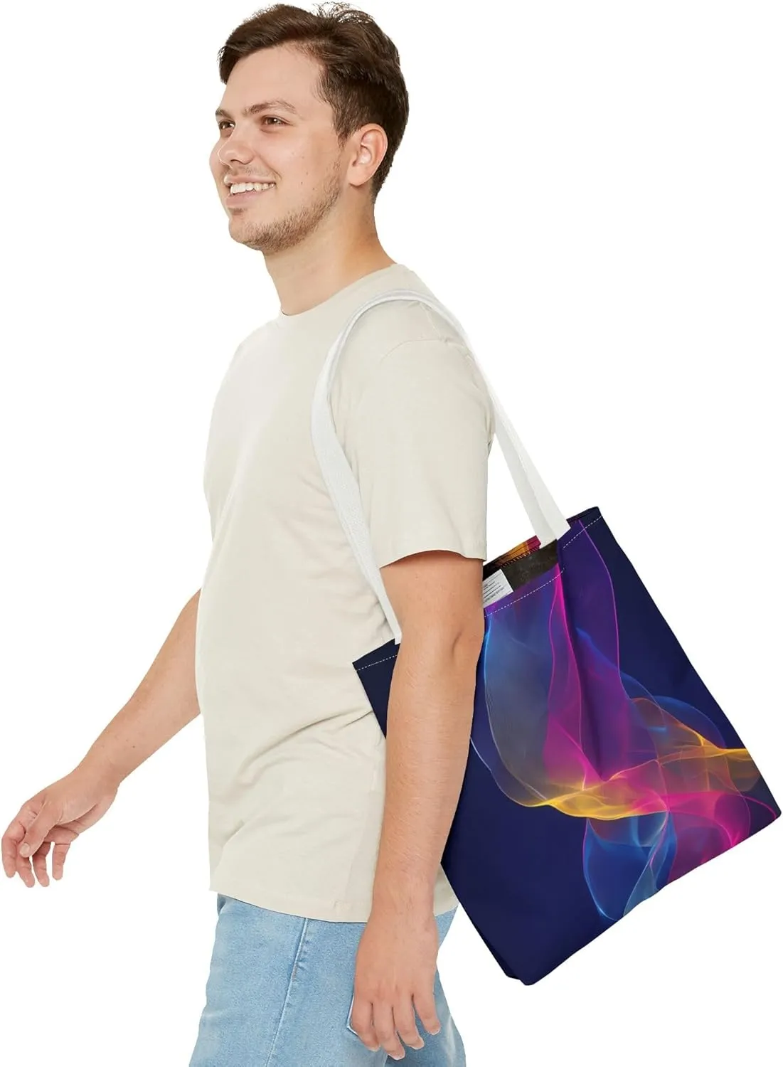 Colorful Abstract Tote Bag, Stylish Shopping Bag, Reusable Groceries Bag, Beach Day Tote, Art-Inspired Handbag