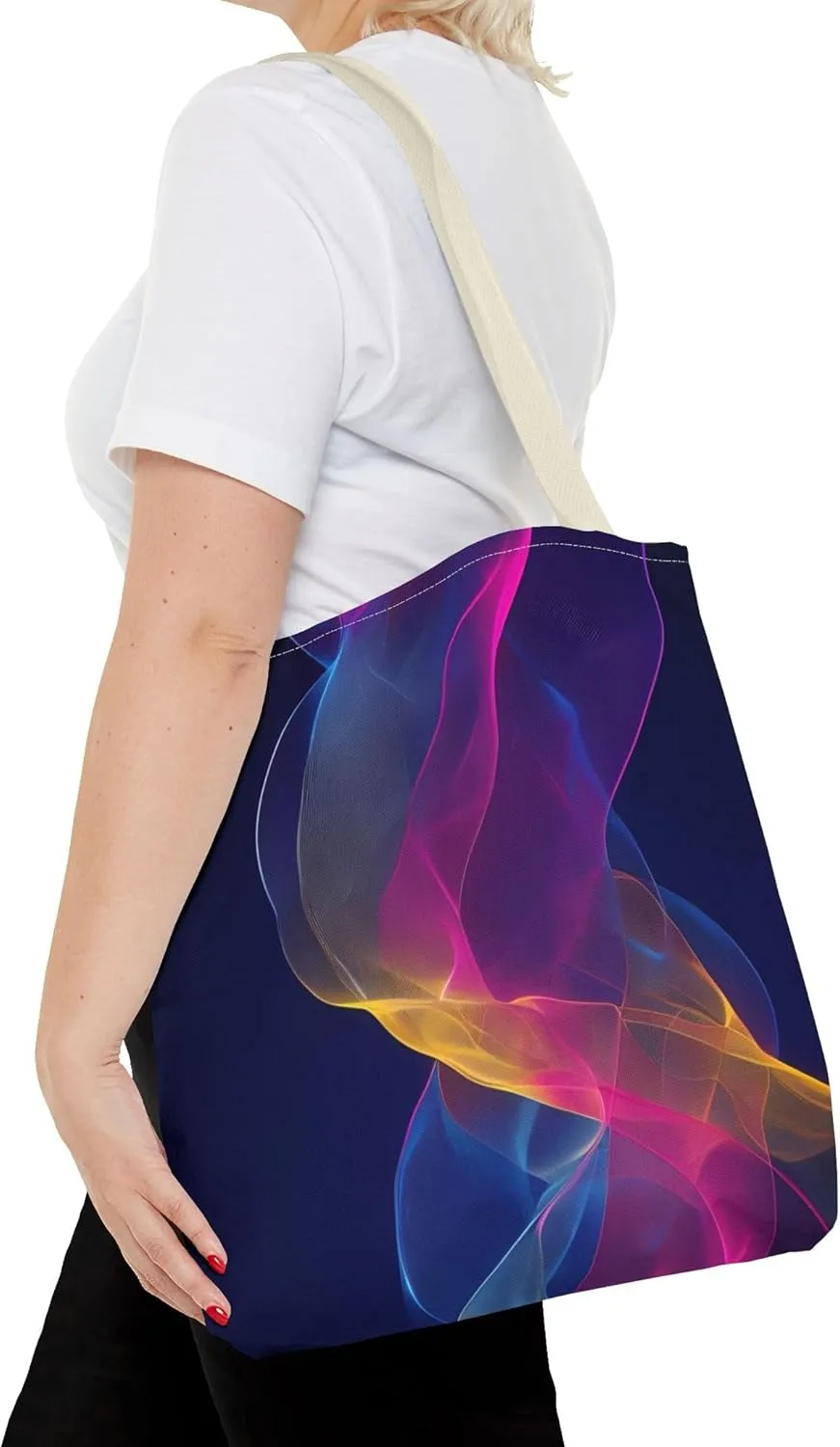 Colorful Abstract Tote Bag, Stylish Shopping Bag, Reusable Groceries Bag, Beach Day Tote, Art-Inspired Handbag