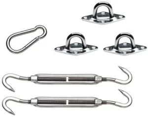 Coolaroo 471927 Extreme Kit Shade Sail Hardware, Steel