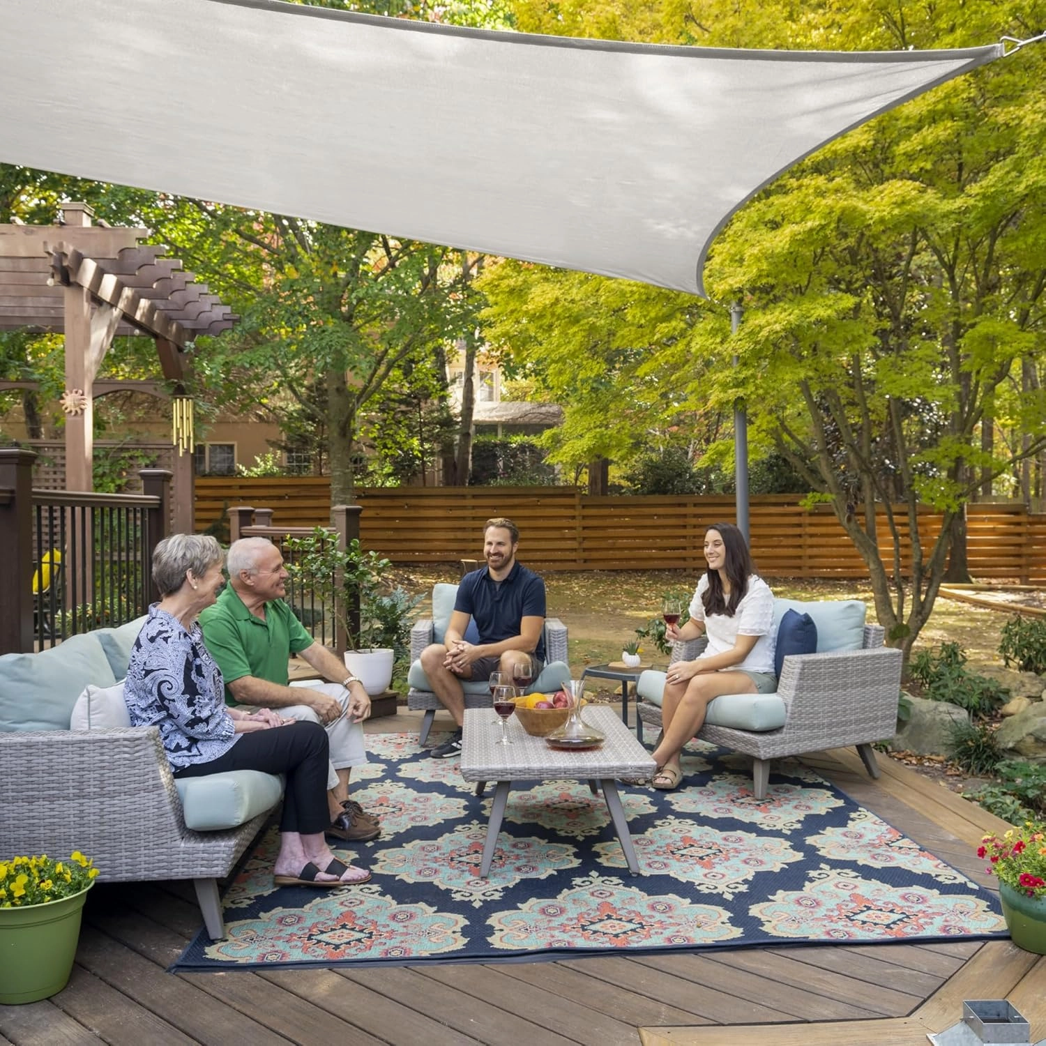 Coolaroo 16'5" x 9'11" Premium Shade Sail Kit, Rectangle - Stone