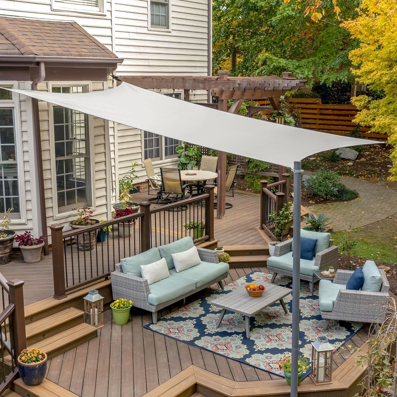 Coolaroo 16'5" x 9'11" Premium Shade Sail Kit, Rectangle - Stone