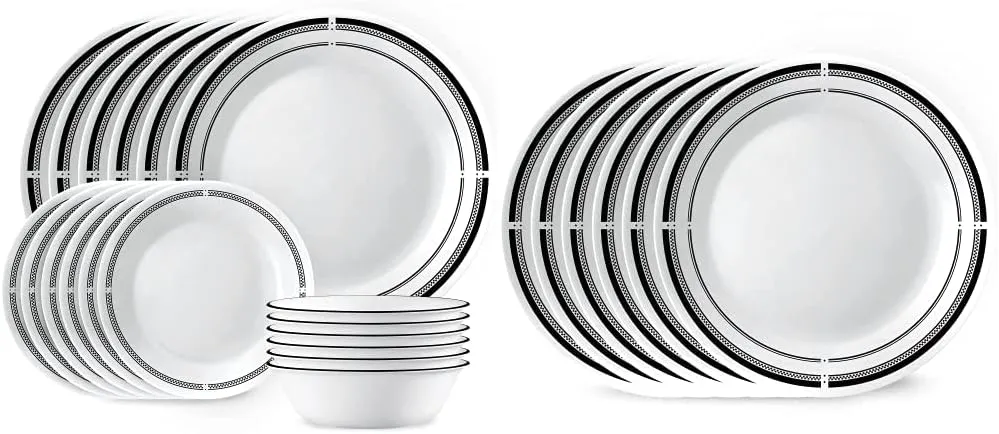 Corelle 18-Piece Dinnerware Set   6 Corelle Dinner Plates | Vitrelle Glass Plates and Bowls, Lightweight and Durable