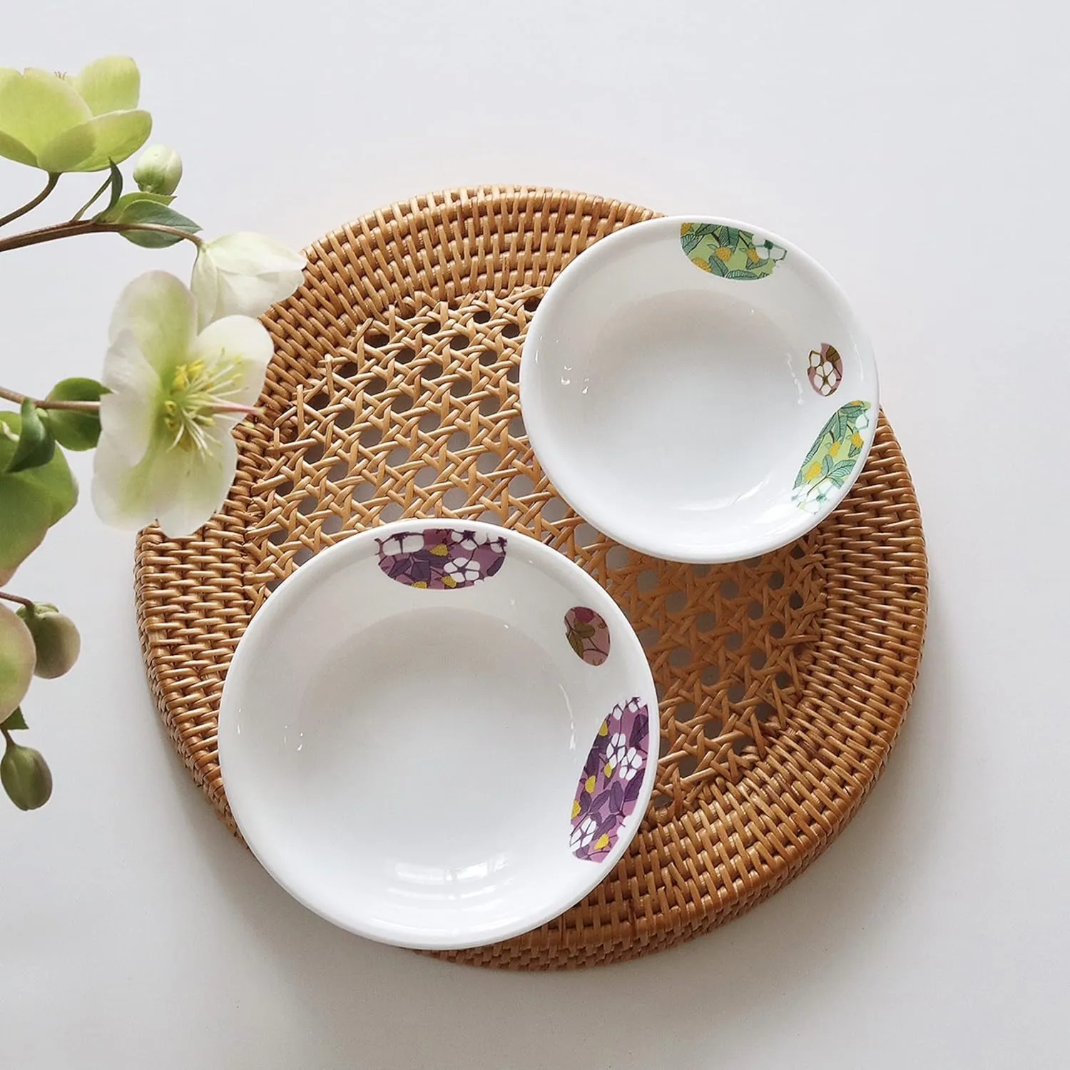 Corelle J418-BBFL CP-1713 Medium Bowl, Set of 5, Dishes, Plates, Break-resistant, Lightweight, Microwave Safe, Oven Safe, Dishwasher Safe, Bombon Flail
