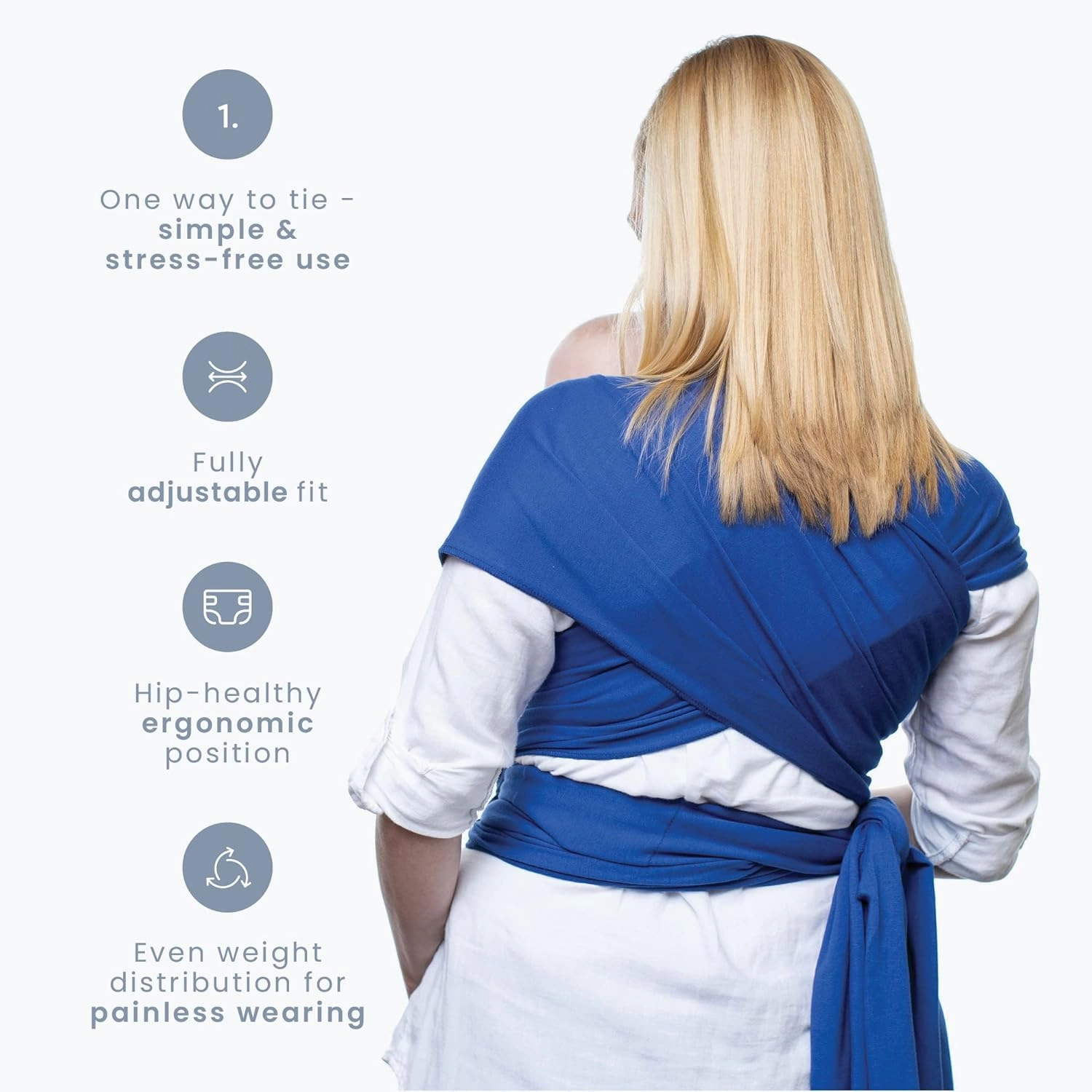 CuddleBug Baby Wrap Sling   Carrier - Newborns & Toddlers up to 36 lbs - Hands Free - Gentle, Stretch Fabric - Ideal for Baby Showers - One Size Fits All (Blue)