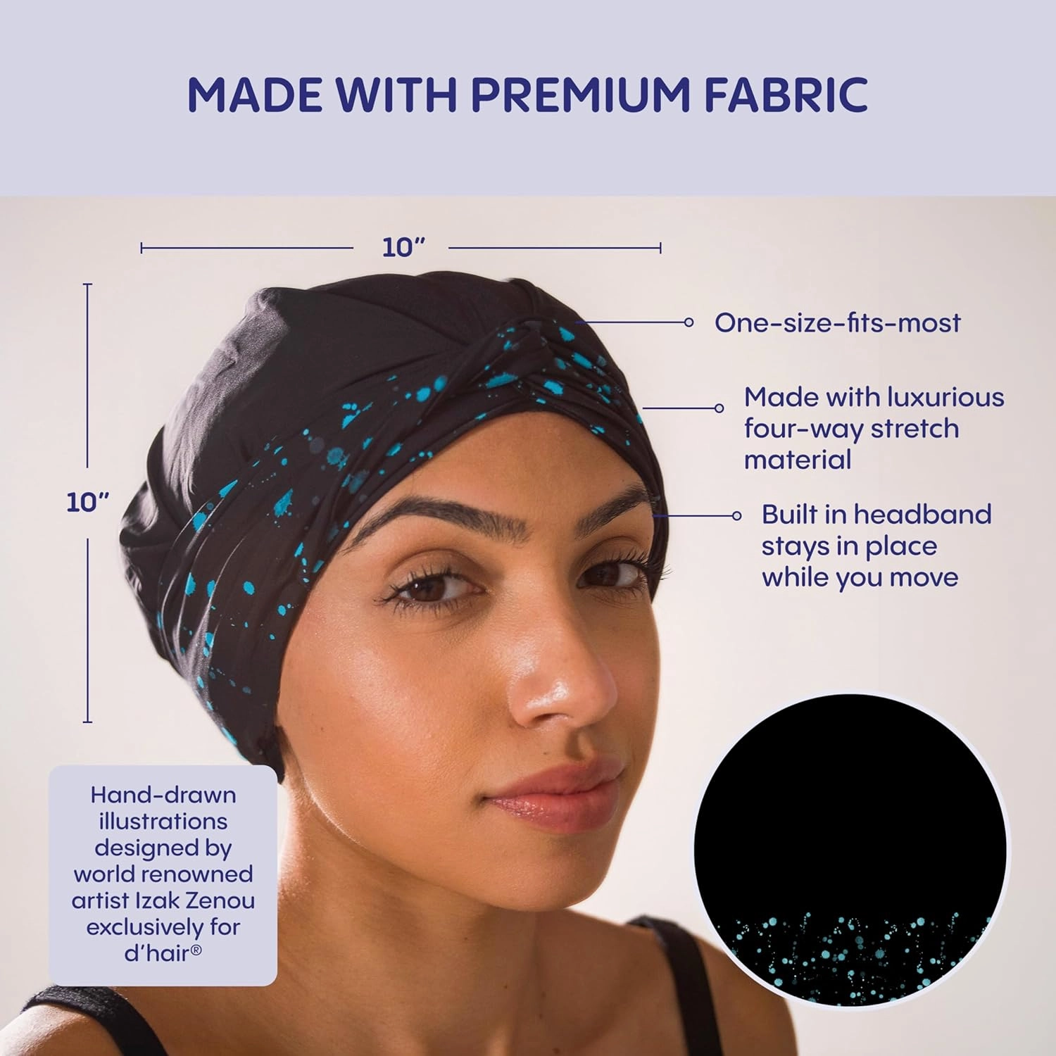 d’Hair Spa Facial Headband for Women, Hair Band for Skincare, Facial, Steam Room & Sauna Hat, Soft Stretchy Hair Wrap
