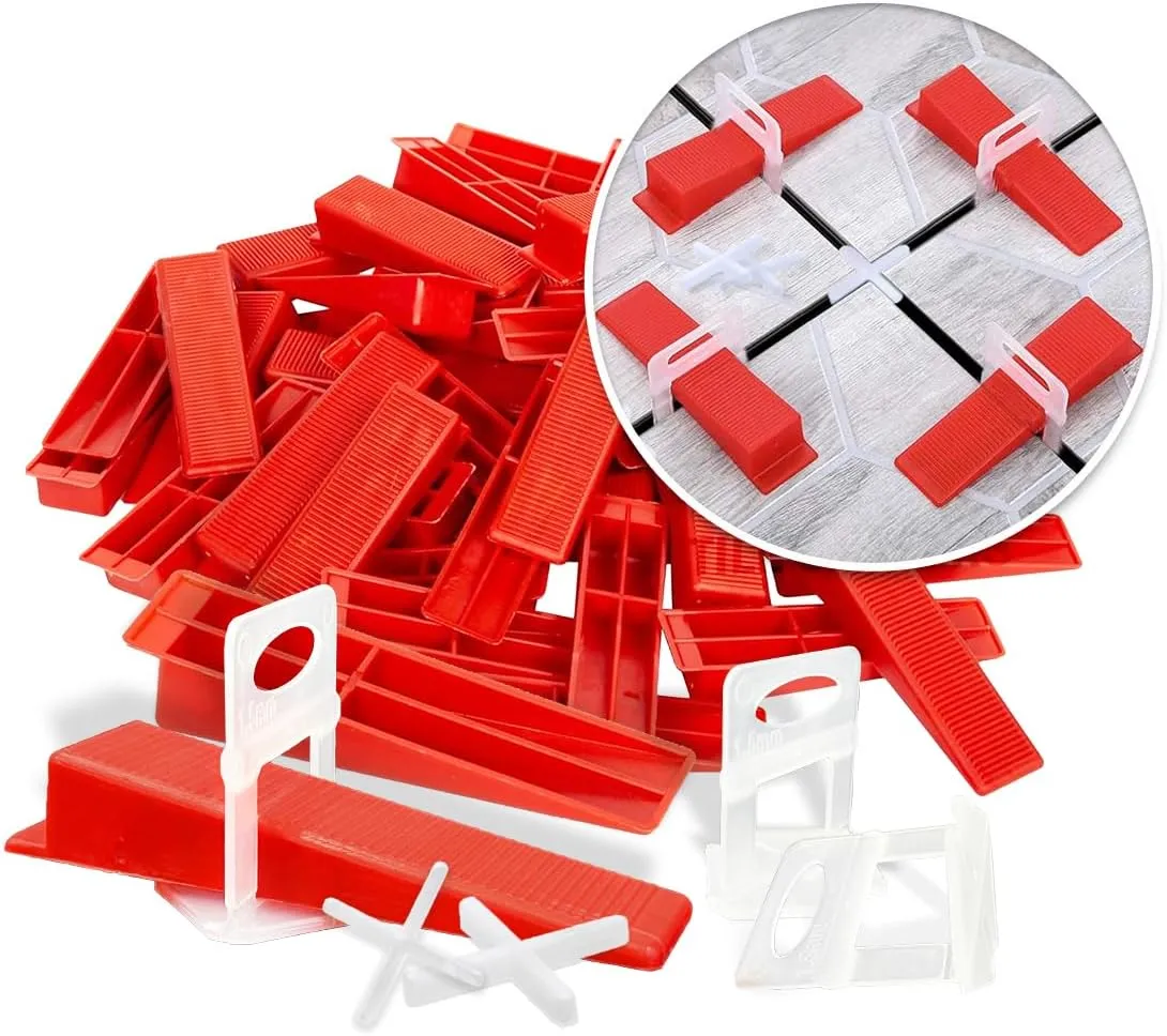 DAIMO Tile Leveling System Kit 1/16 Inch (1.5mm) – 300 Durable Clips, 100 Reusable Wedges, and Bonus 100 Tile Spacers | Anti-Lippage Tools for Ceramic, Stone, and Floor Tile Installation