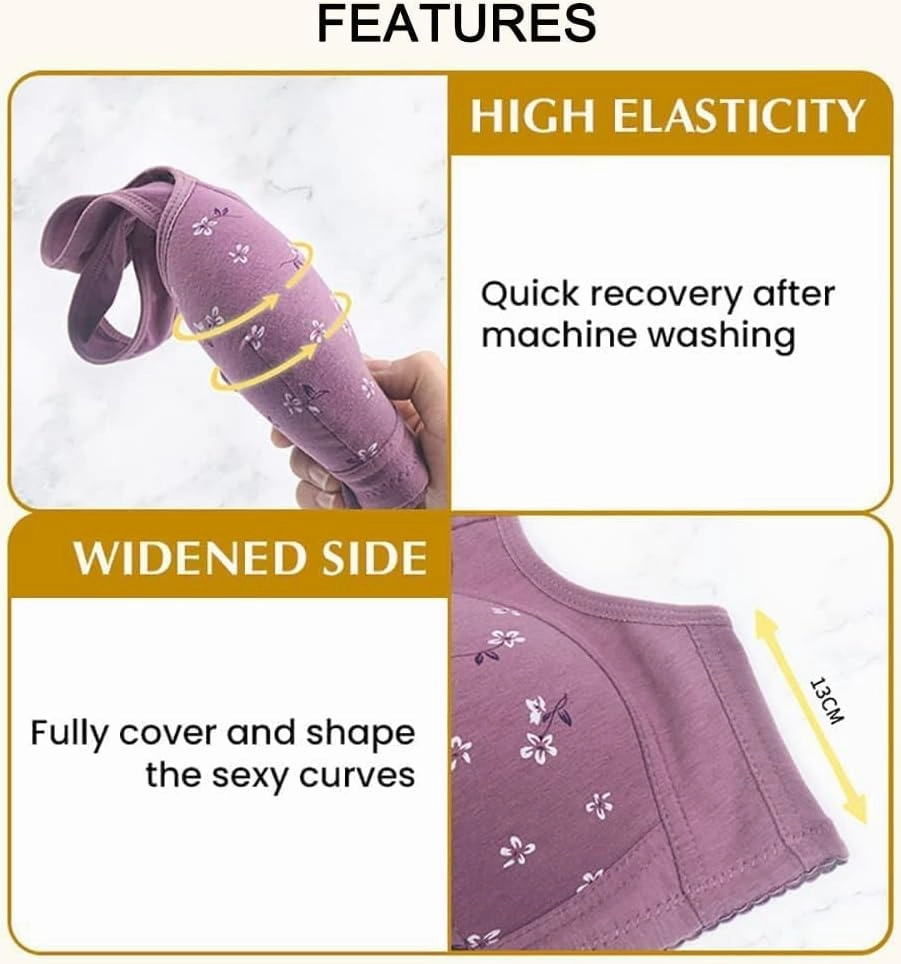 Daisy Bra for Seniors, Front Snap Closure Bras, Front Snaps Daisy Bras for Older Women
