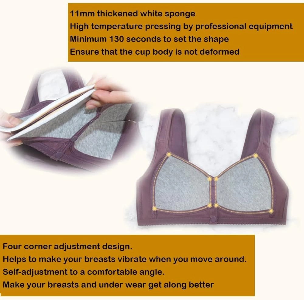 Daisy Bra for Seniors, Front Snap Closure Bras, Front Snaps Daisy Bras for Older Women