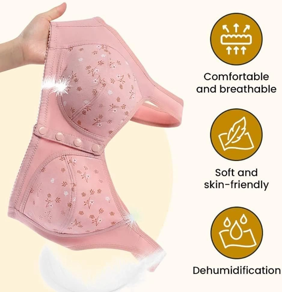 Daisy Bra for Seniors, Front Snap Closure Bras, Front Snaps Daisy Bras for Older Women