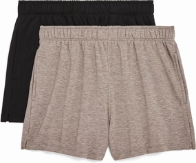 Danskin Women's 2 Pack Fleece Pull on Shorts