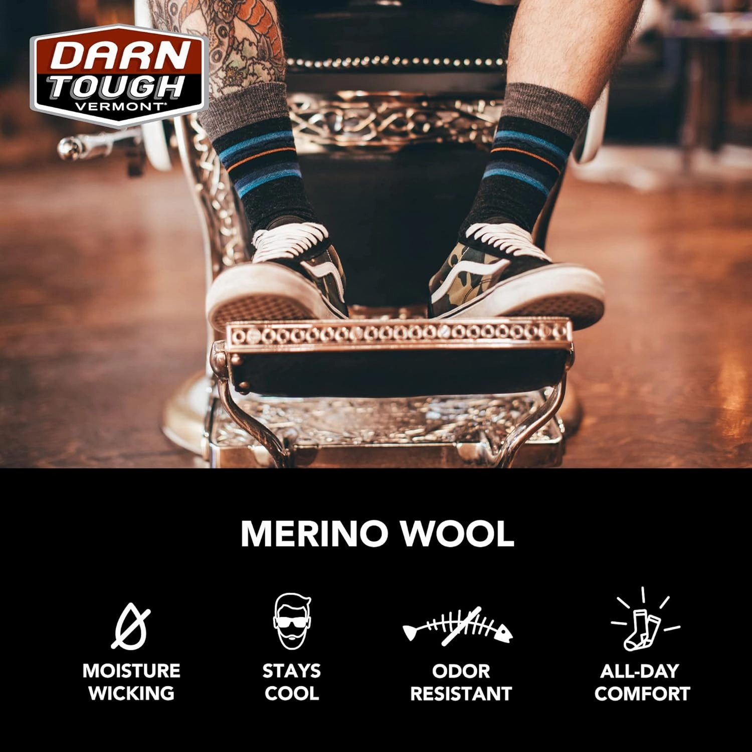 Darn Tough Men's Wild Life Crew Lightweight with Cushion Sock (Style 6096) -