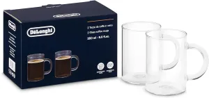 De'Longhi DLSC320 Long Coffee Glasses, 8.5 Fl oz, set of 2