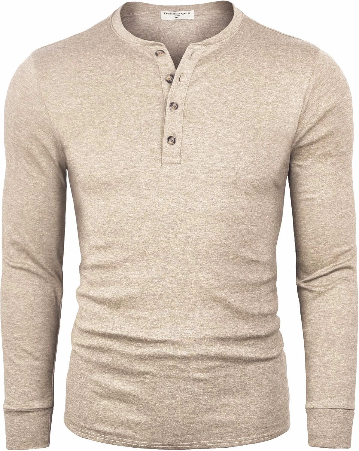 Derminpro Men's Henley Cotton Casual Short/Long Sleeve Lightweight Button T-Shirts