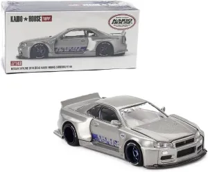 Diecast Model Car Compatible with Kaido House x Mini GT 1:64 Nissan Skyline GT-R (R34) Kaido Works Shinjuku V1 Limited Edition KHMG143