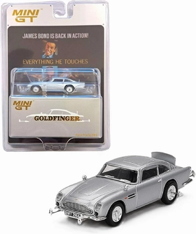 Diecast Model Car Compatible with Mini GT 1:64 Aston Martin DB5 James Bond 007 Goldfinger English Packaging Limited Edition MGT00900E