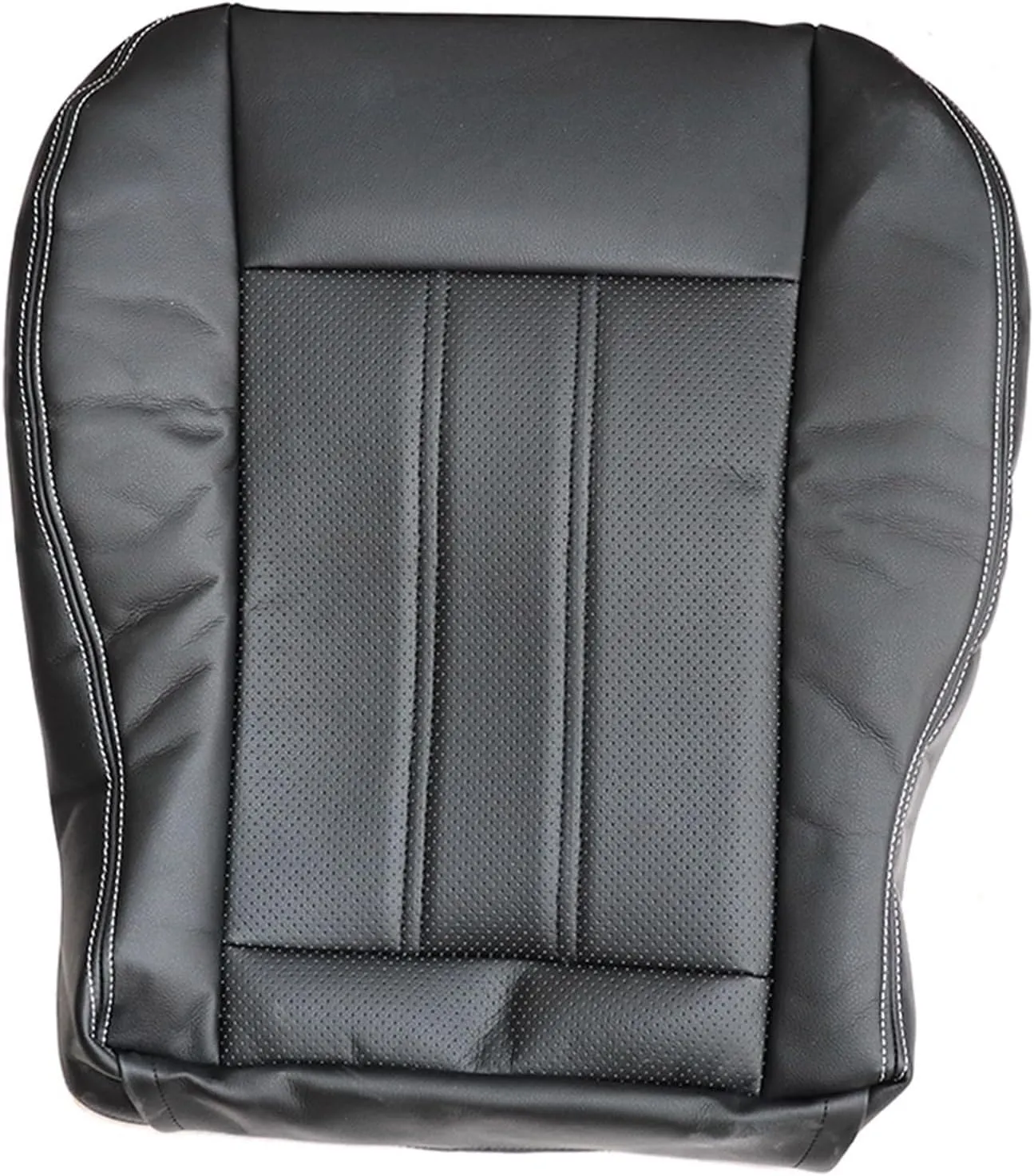 Driver Or Passenger Side Bottom Perforated Breathable Replacement Leather Seat Cover Black #XLX1 Compatible with Chrysler Town & Country 2011 2012 2013 2014 2015 2016