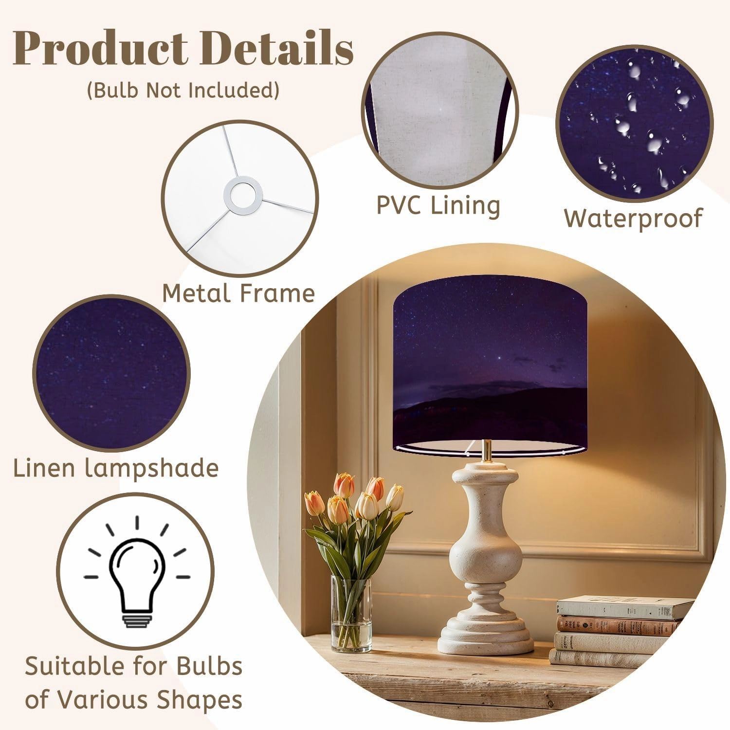 Drum Lamp Shades Plateau scenery Canyon cenery Mountain Lamp Shade for Floor Lamps Table Lamps Pendant Light 11"x8.9" Linen Replacement Large Lampshades