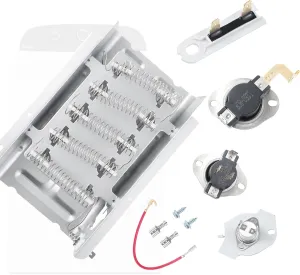 Dryer Heating Element Kit Whil-pool LER4634PQ0, WED4915EW1, LEQ9508PW0, LEQ9508PW1, LER4634JQ0, LER4634PQ1, LER7646JQ0, WED5000DW1, WED5200VQ1, WED5500SQ0, WED7000DW2 Heating Element.