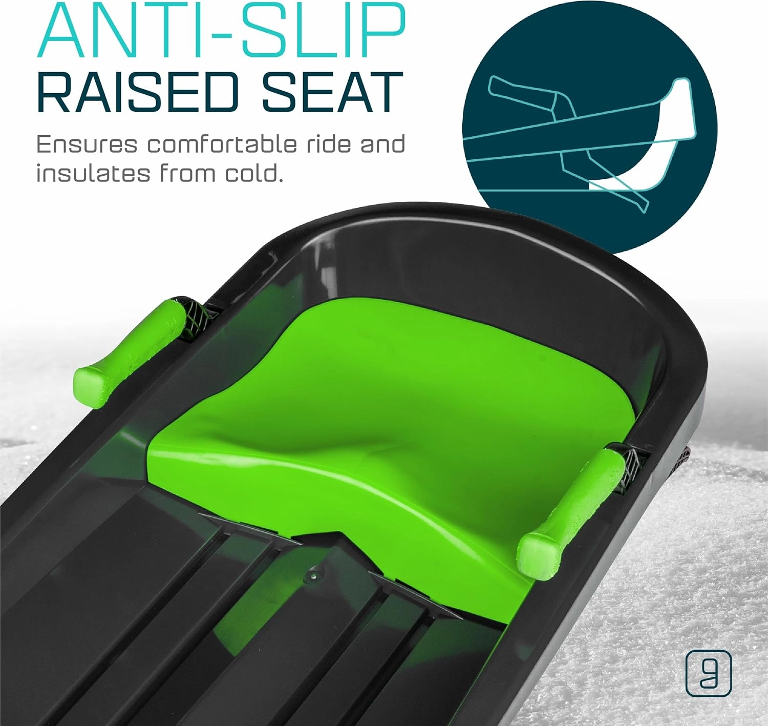 Durable Kids' Toboggan Sleds - Plastic, Lightweight, Winter Snow Sleds with Tow Strap & Pull-Up Brakes