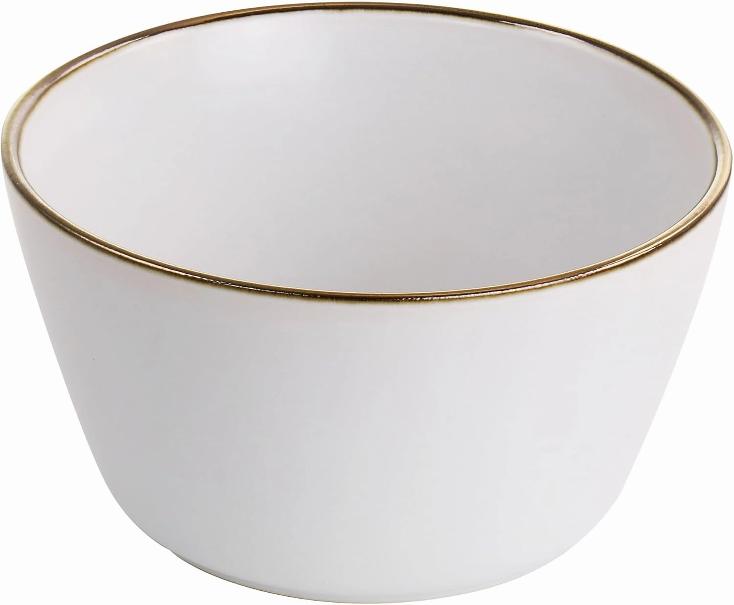 Elama Arthur 16 Piece Stoneware Dinnerware Set in Matte White with Gold Rim (Arthur Paul Louis Set)
