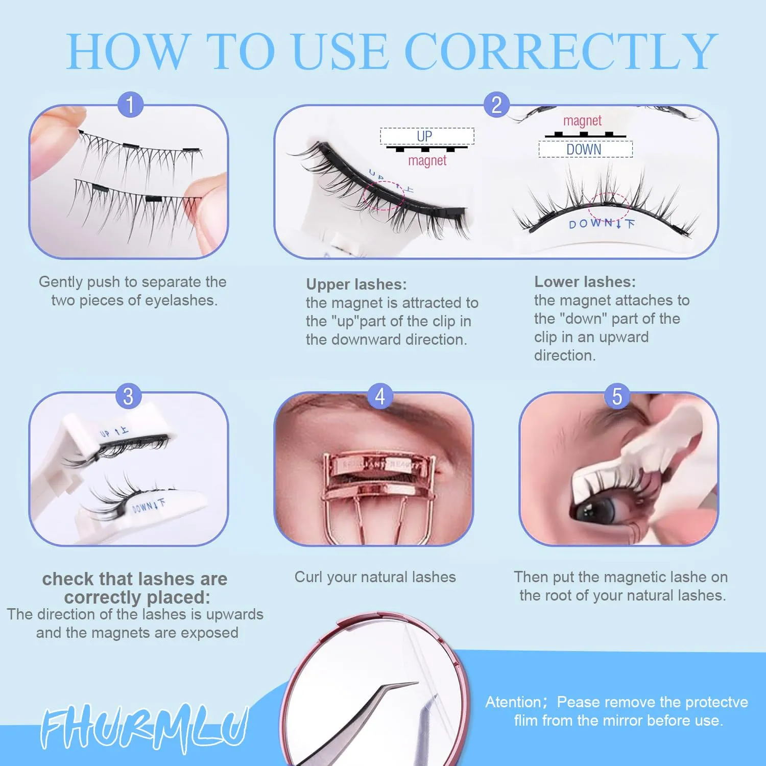 Elara Craft Magnetic Eyelashes with Applicator,Reusable Magnetic Eyelashes Natural Look,Easy to Wear and Remove Soft Lashes kit No Glue Needed(Natural)