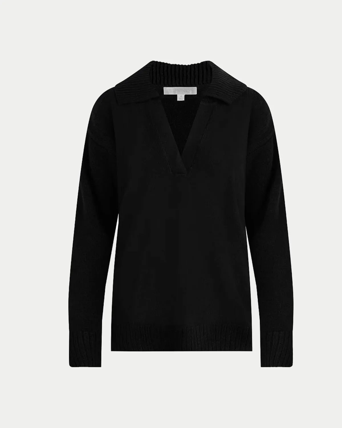 ELLEN TRACY Women's Polo Sweater, Addison Open Neck Collared Long Sleeve Pullover, Lightweight Pull Over Shirt Top