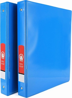 Emraw Super Great 1" 3-Ring View Binder with 2-Pockets - Available in Cyan - Great for School, Home, & Office (2-Pack)