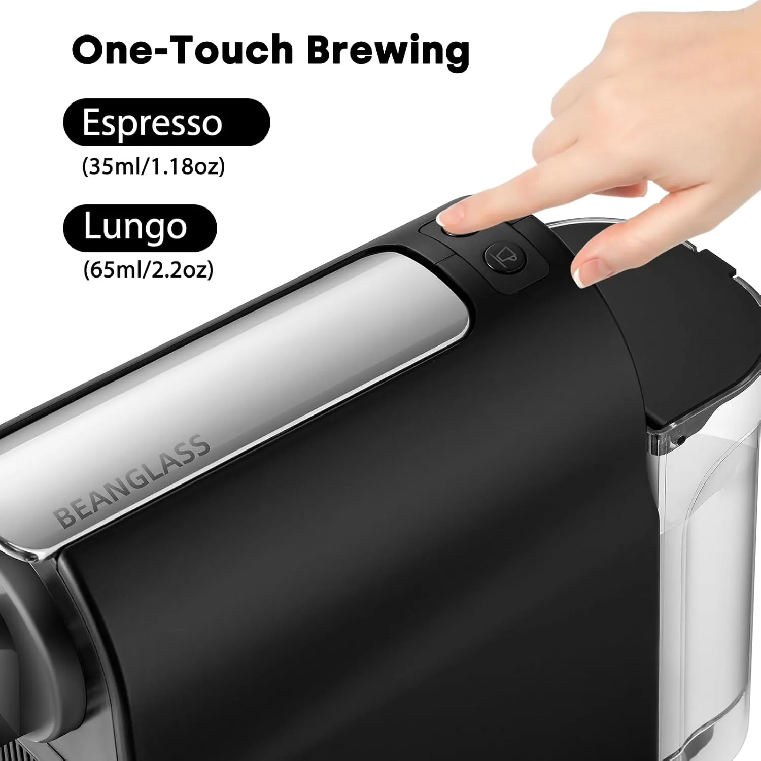 Espresso Pod Machine for Home, Compact Capsule Coffee Maker for NS Original Pods, 20 Bar High Pressure Pump, 22oz Removable Water Tank, Adjustable Cup Tray, Black
