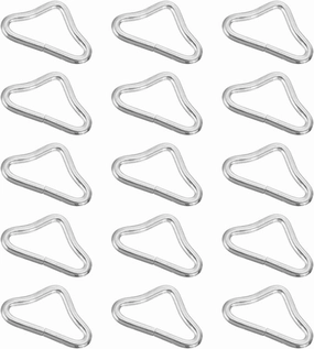 EXCEART 40 Pcs Triangle Rings Strap Buckle for Trampoline Replacement Repair Belt Bag Webbing Straps Clips