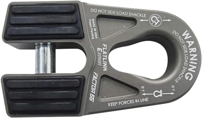 Factor 55 00080-06 Flatlink E (Expert) Replaces Conventional Winch Hook with a Stronger Shackle/D-Ring Mount Maximum Load 16,000 lb Ultimate Failure Greater Than 40,000 lb – Gray