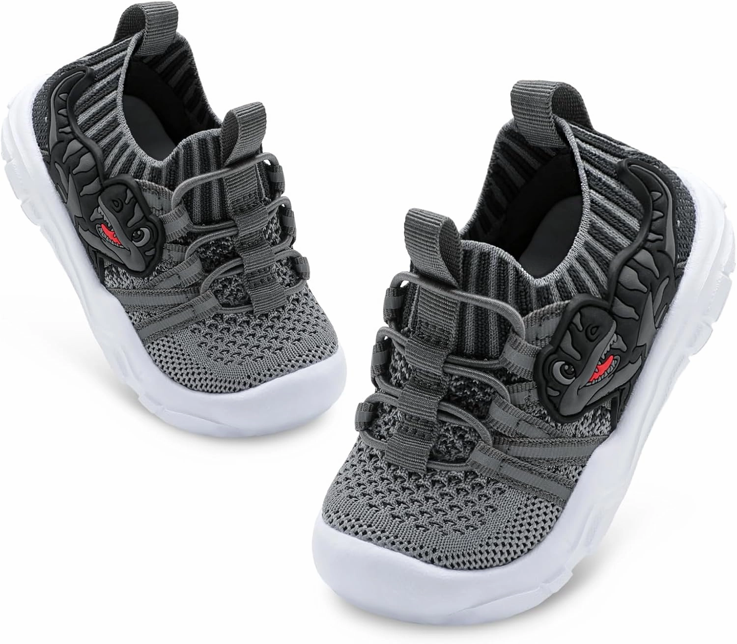FEETCITY Toddler Shoes Boys Girls Walking Shoes Toddler Slip On Shoes Wide Kids Tennis Shoes Lightweight Toddler Dinosaur Shoes Baby Sneakers