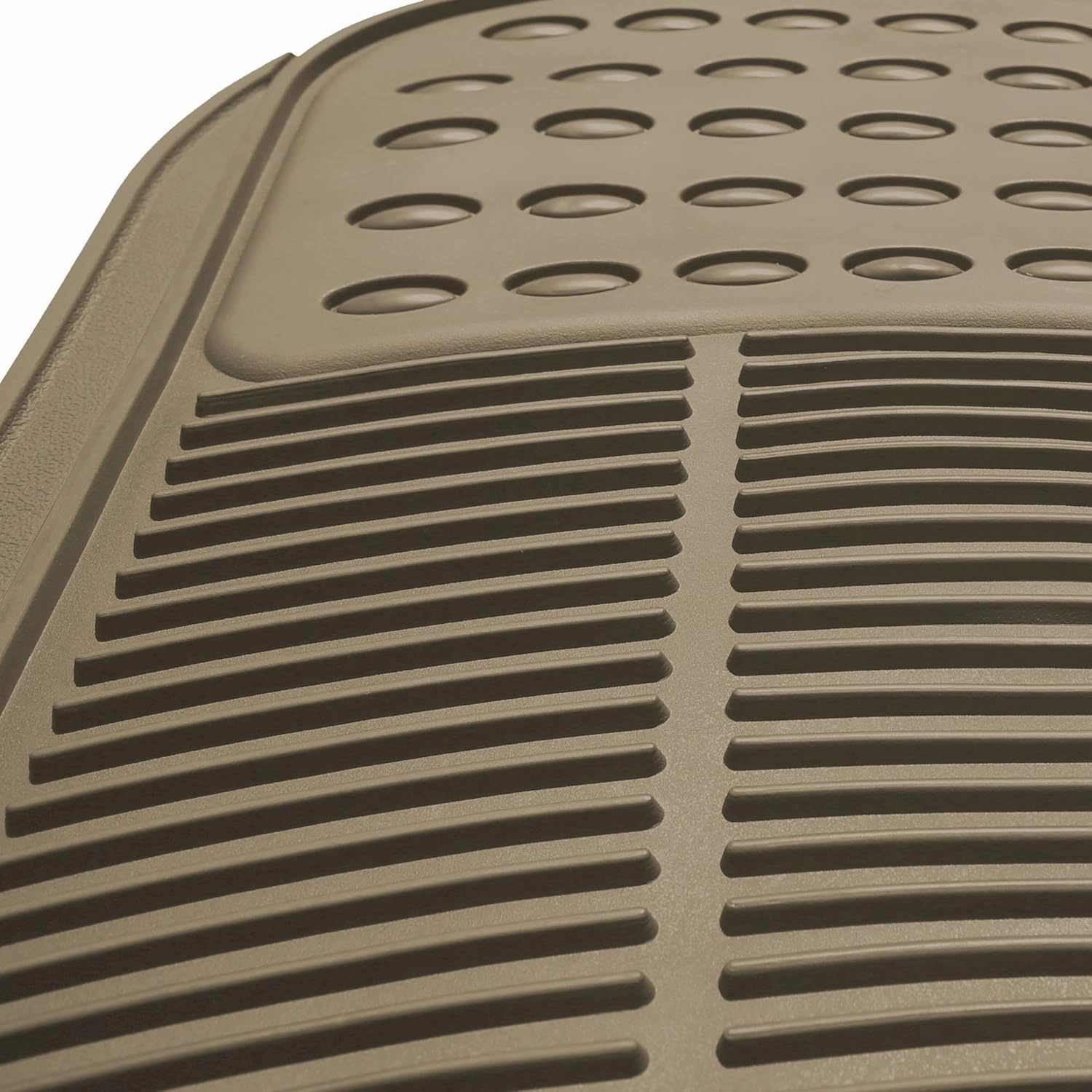 FH Group Car Floor Mat - Heavy-Duty Rubber Floor Mat for Cars, Beige