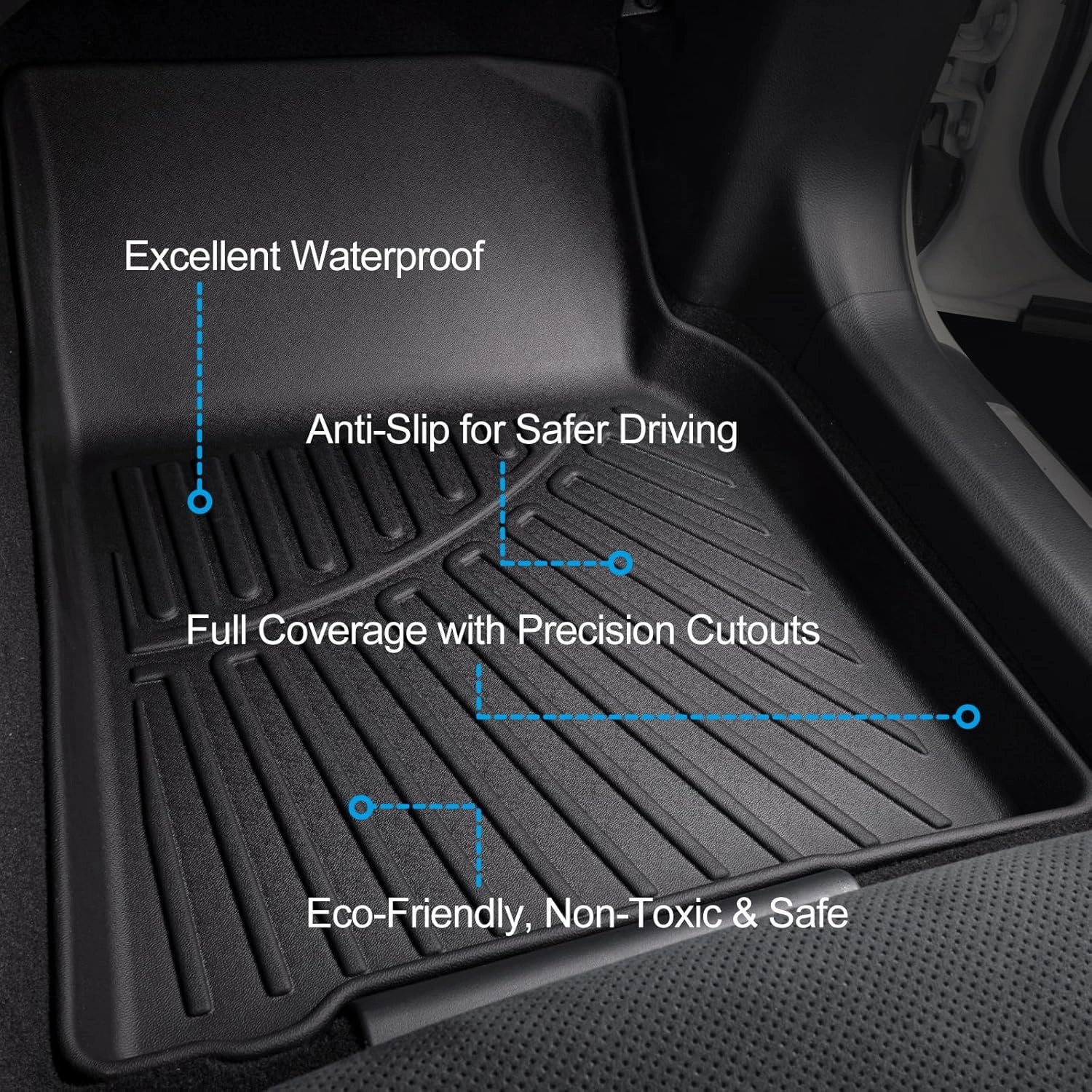 Floor Mats & Trunk Mat Fit for 2024 2025 Lincoln Nautilus,All Weather Protection TPE, Anti-Slip Floor Mats & Cargo Liner for 2024 2025 Lincoln Nautilus Accessories